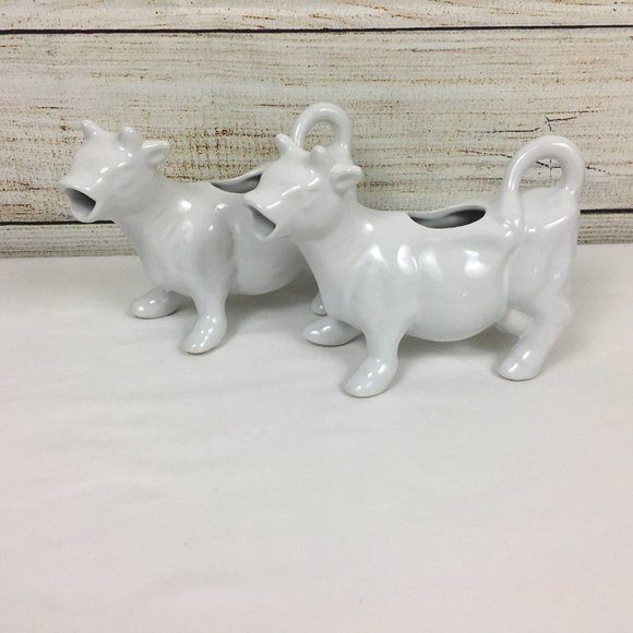 2 Ceramic Cow Creamer Rustic Farmhouse Décor